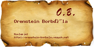Orenstein Borbála névjegykártya